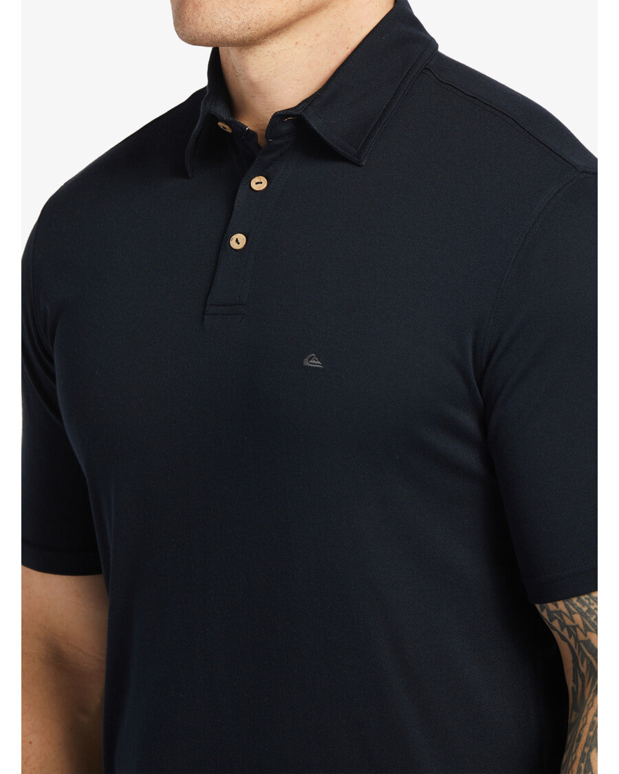 Quiksilver Waterman Water Polo κοντομάνικο μπλουζάκι πόλο - μαύρο