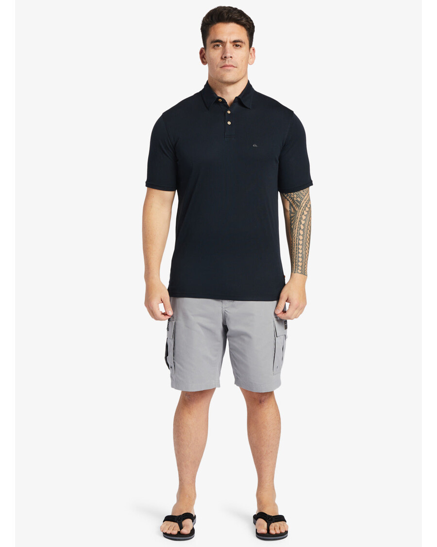 Quiksilver Waterman Water Polo κοντομάνικο μπλουζάκι πόλο - μαύρο