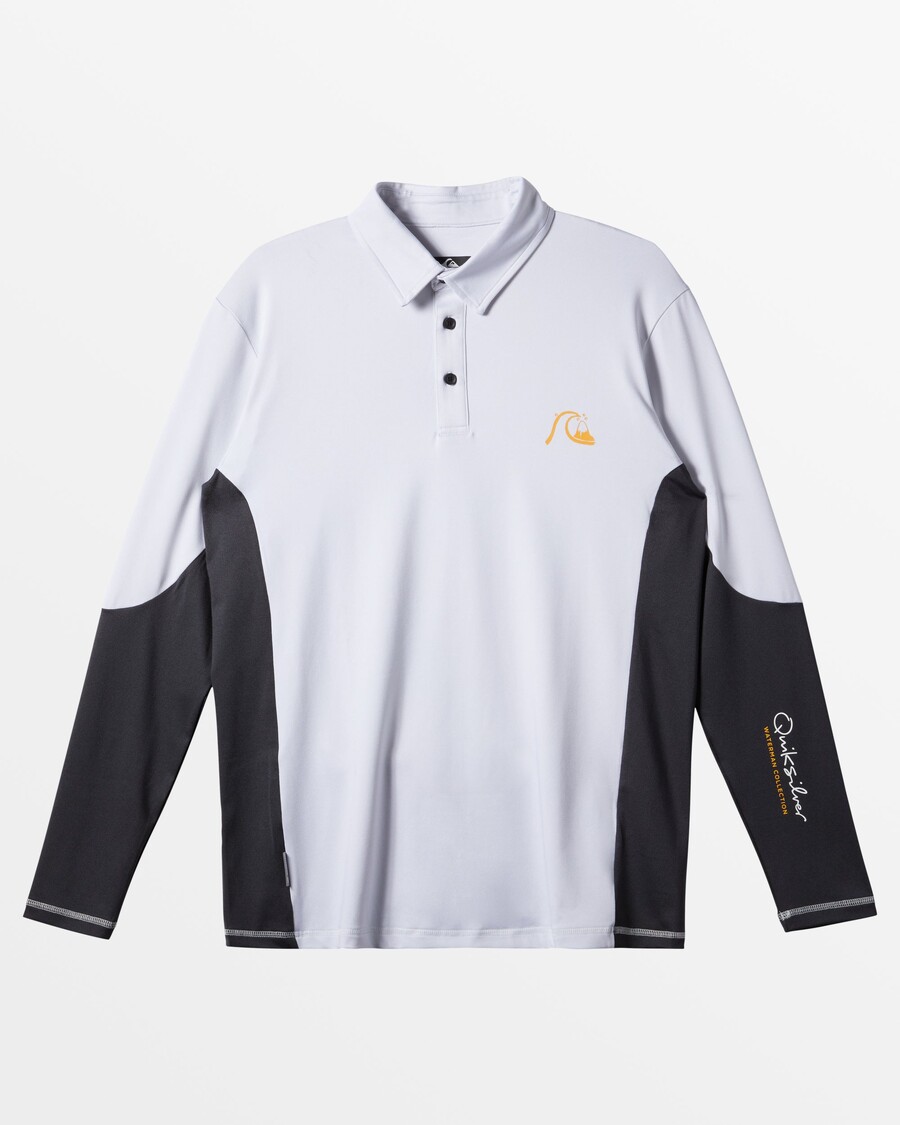 Quik Srebrna Waterman Waterman Piscator Polo Majica Dugih Rukava Upf 50 Za Surfanje - Bijela