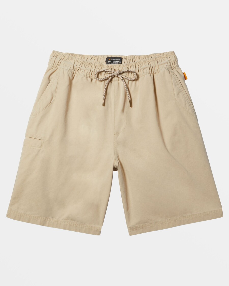 Quiksilver Waterman Last Light Elastic Pás 19" šortky - Hnedá Ryža