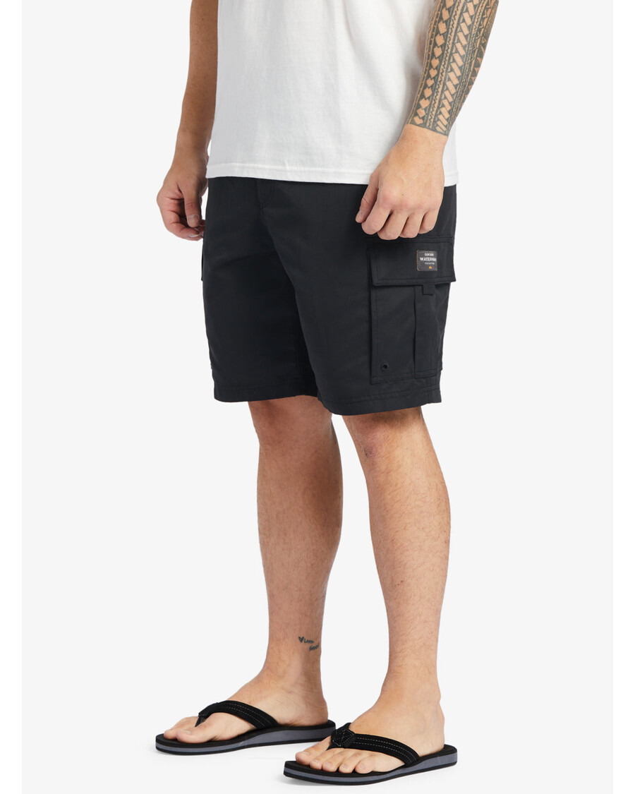 Шорты карго 20 дюймов Quiksilver Waterman Maldive Atoll - черные