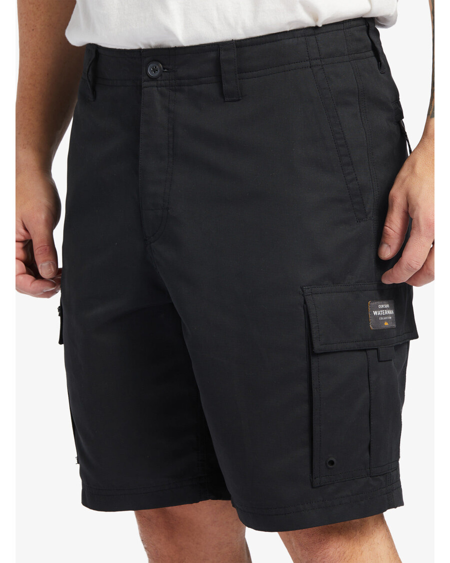 Шорты карго 20 дюймов Quiksilver Waterman Maldive Atoll - черные