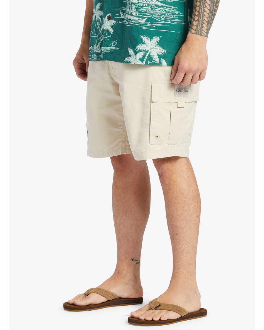 Quiksilver Waterman Maldive Atol 20" Cargo šortky - Hnědá Rýže