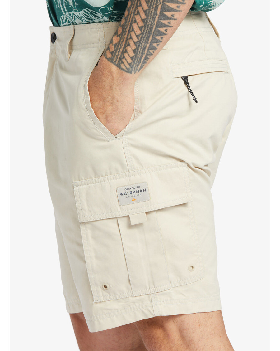 Quiksilver Waterman Maldive Atol 20" Cargo šortky - Hnědá Rýže