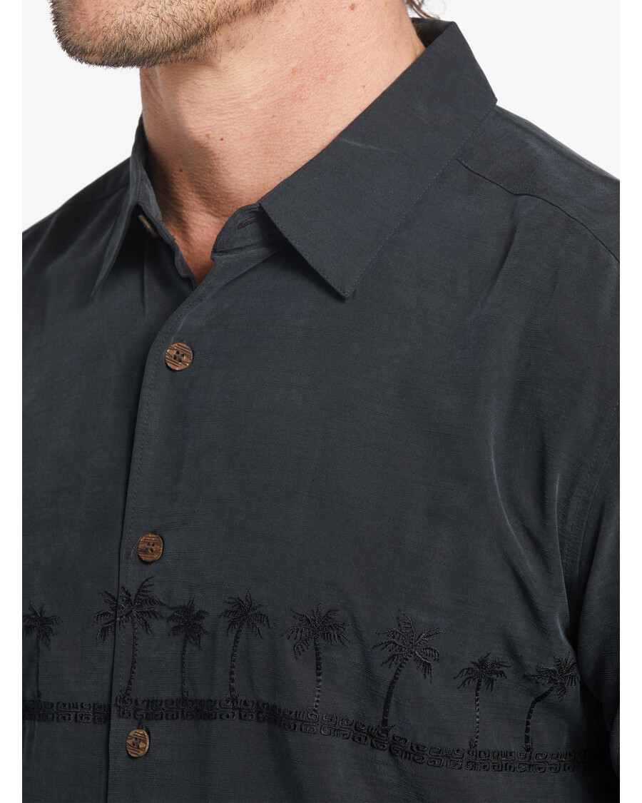 Рубашка против морщин премиум-класса Quiksilver Waterman Tahiti Palms — черная