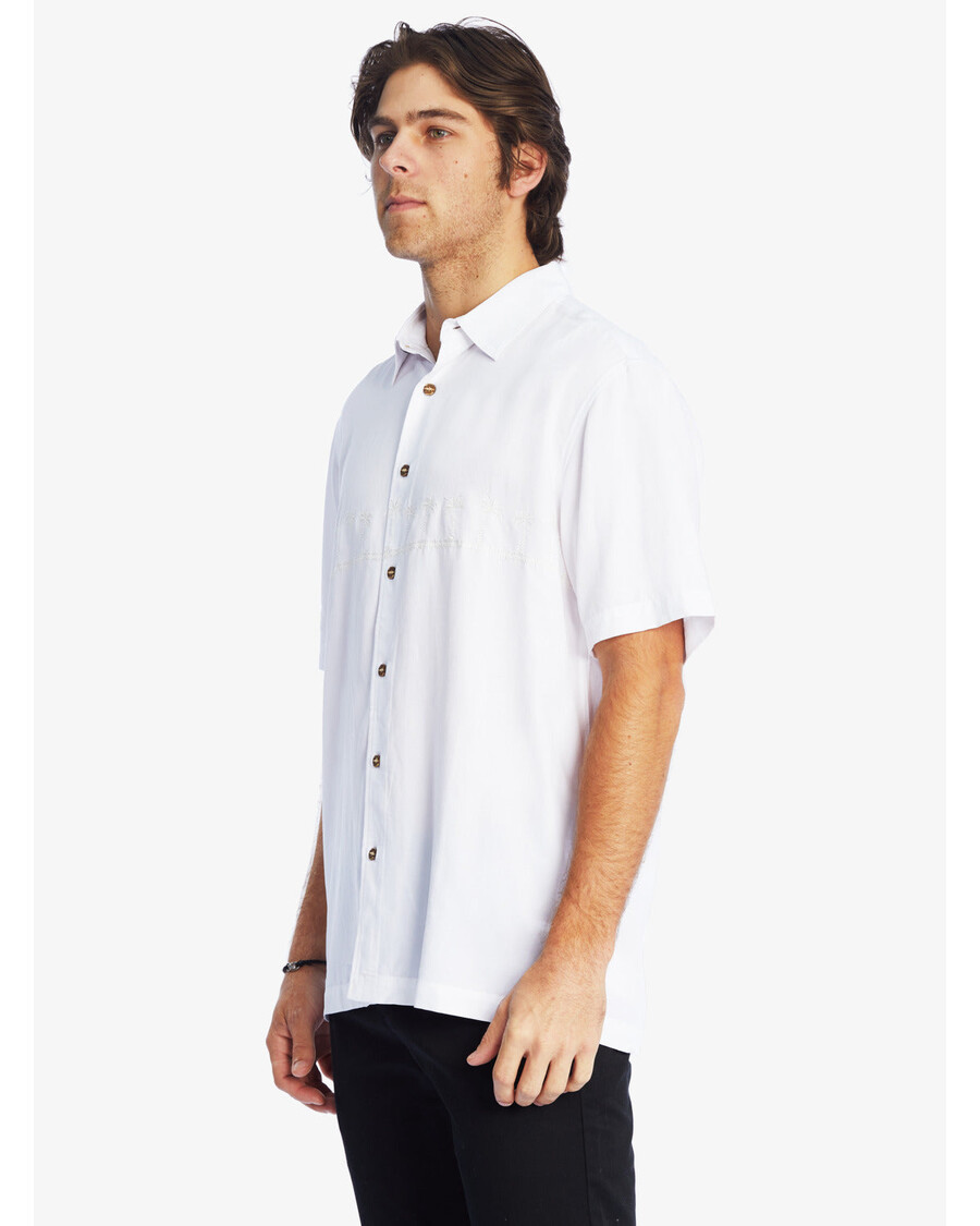 Quik Silver Waterman Tahiti Palms Premium Anti-Wrinkle Shirt - White