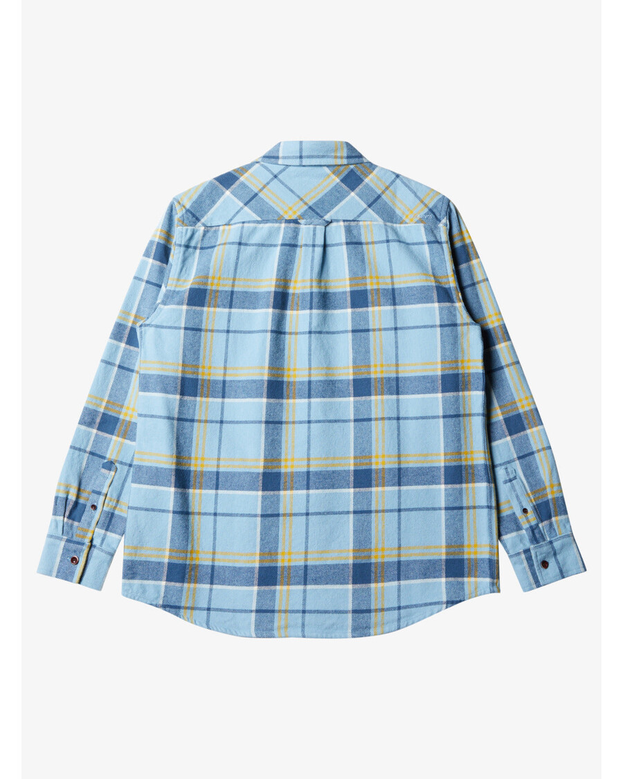 Quiksilver Waterman Apatinis Kraigas Ilgomis Rankovėmis Flaneliniai Marškiniai - Prieblandos Mėlynas Apatinis Kraigas