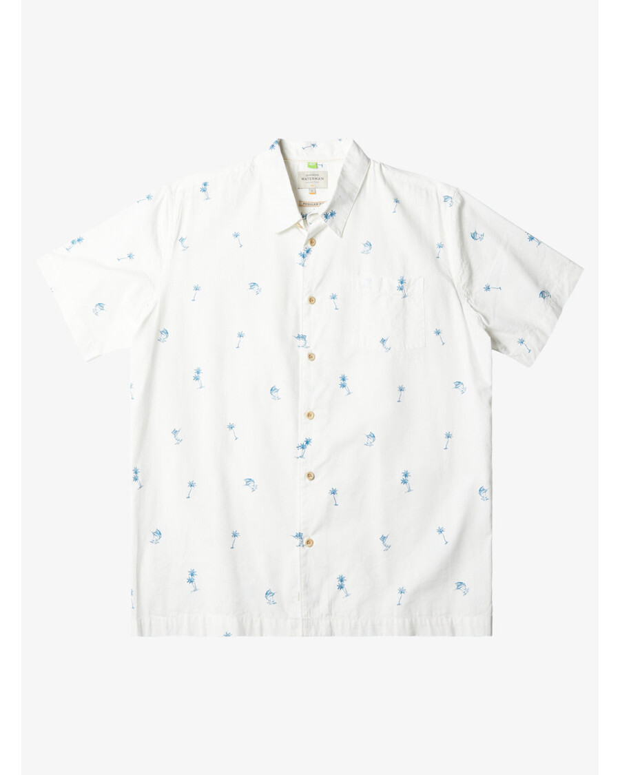 Quiksilver Waterman Sail Palm Triko S Krátkým Rukávem - Starožitné Bílé Sail Palms