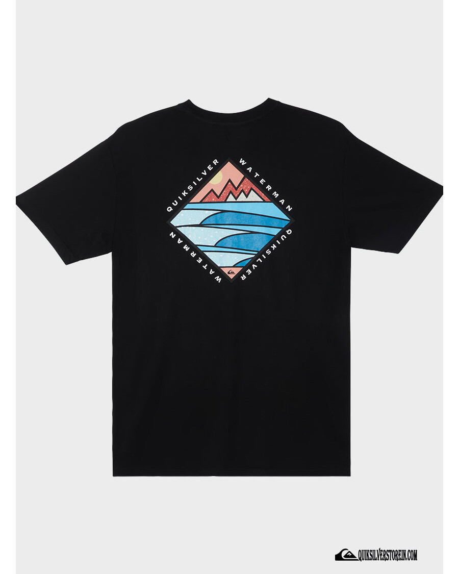 T-shirt Quiksilver Waterman Cross Chop - μαύρο
