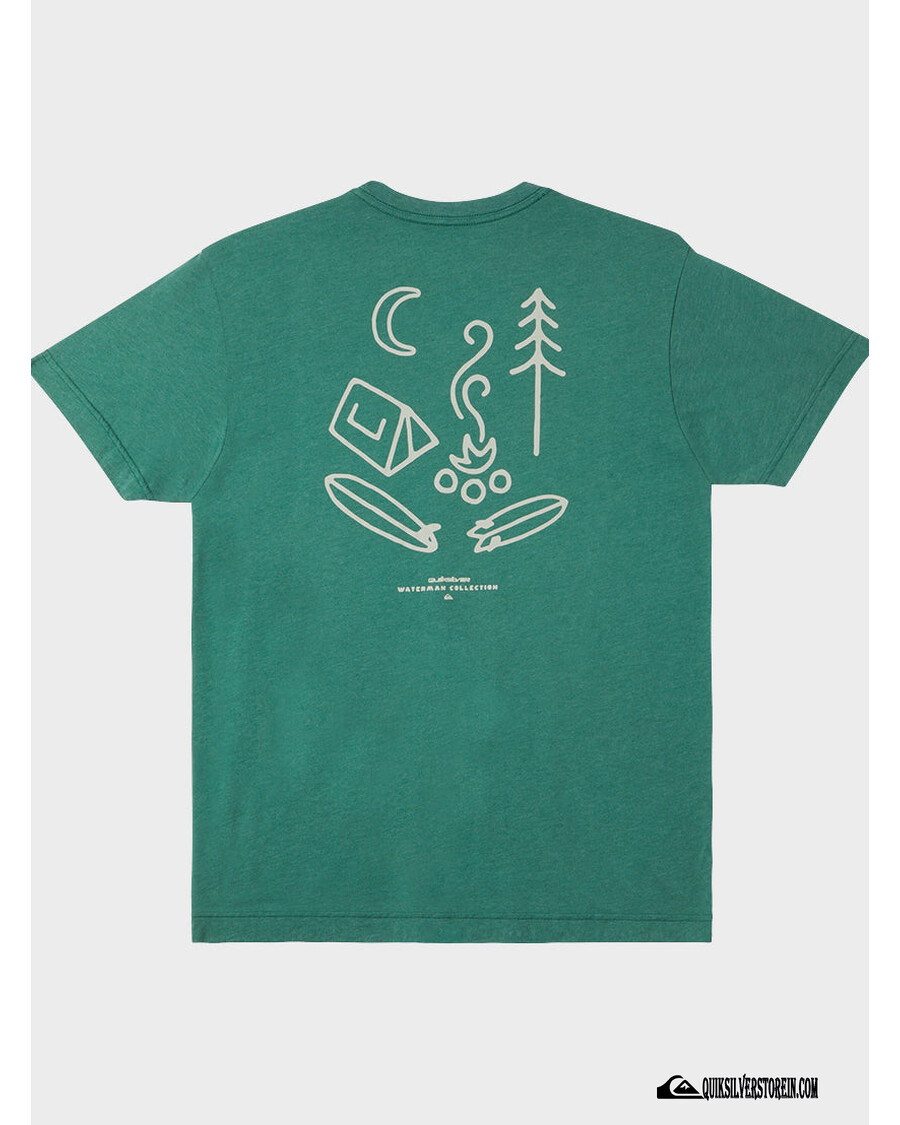 Quiksilver Waterman Campgrounds Majica Kratkih Rukava - Dimni Bor Vrijesak