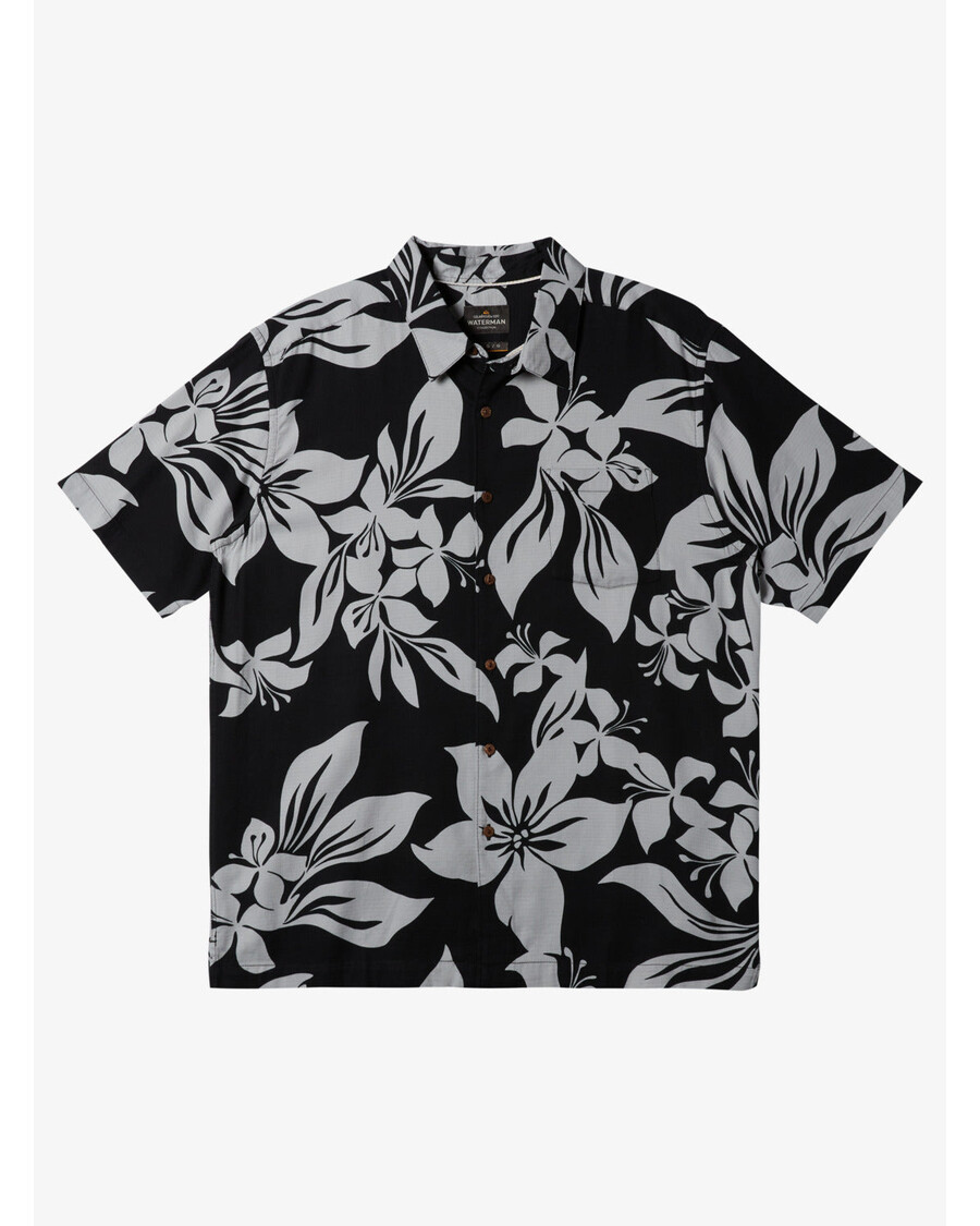 Quiksilver Waterman Big Island Košulja - Crno Veliko Otočko Tkanje