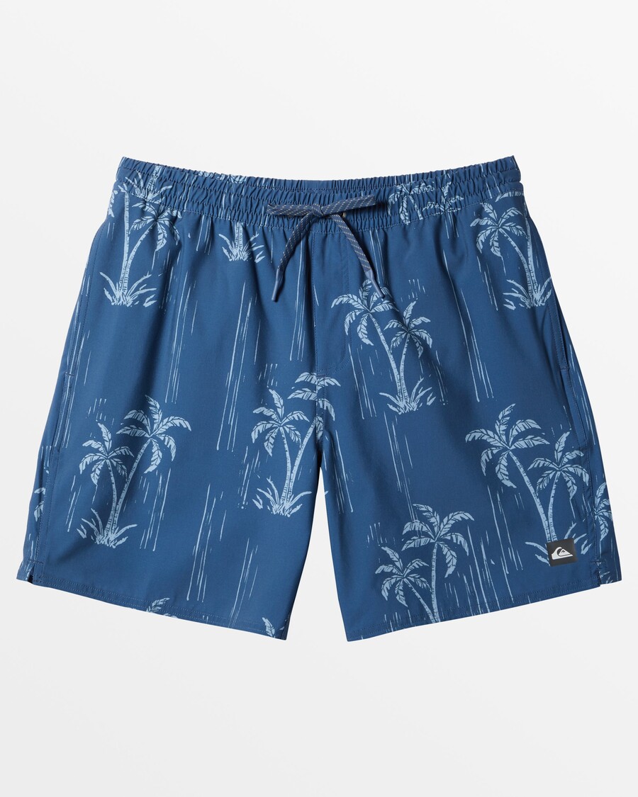 Quiksilver Waterman Shady Palms 18'' Elastiska Midja Trunks - Shady Palm- Ensign Blue