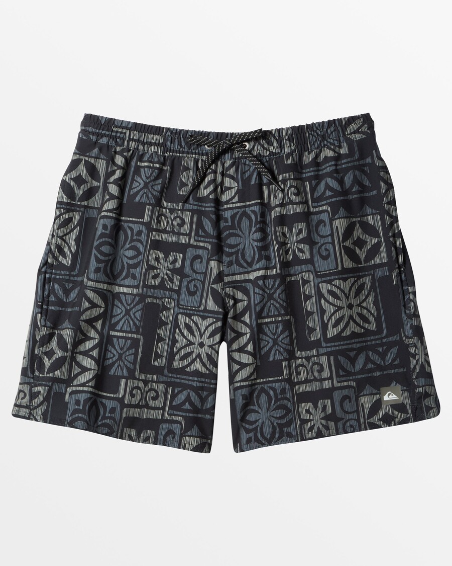 Quiksilver Waterman Tapa Time 18'' Elastiska Midjebyxor - Tapa Time- Svart