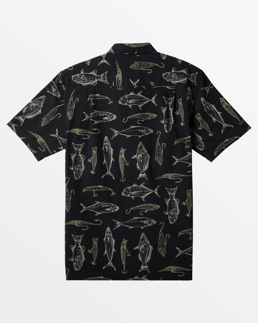 Quiksilver Waterman Allure рубашка с короткими рукавами — черная плетеная ткань Allure