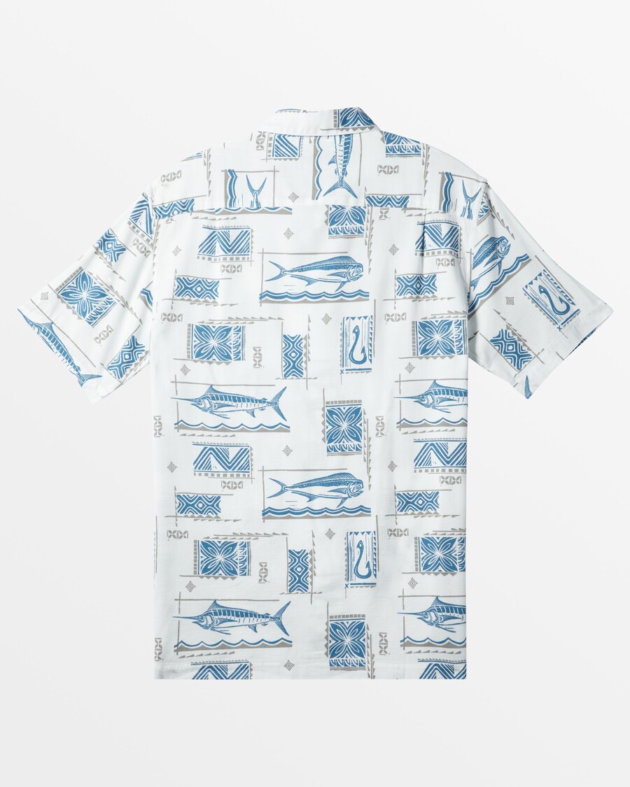 Quik Silver Waterman Big Blue Short Sleeve Shirt - White Big Blue Woven