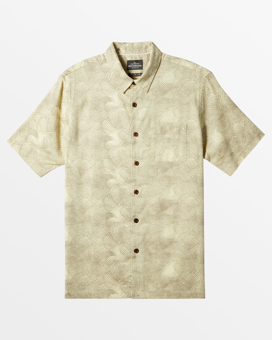 Quiksilver Waterman High Tide Kortärmad Skjorta - Dubbelkräm Högvatten Vävd