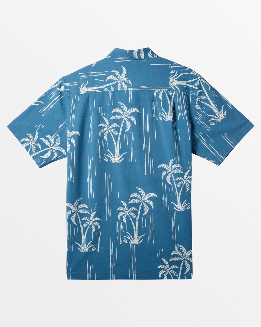 Quiksilver Waterman Majica Kratkih Rukava Shady Palms - Plava čelična Shady Palms Tkana