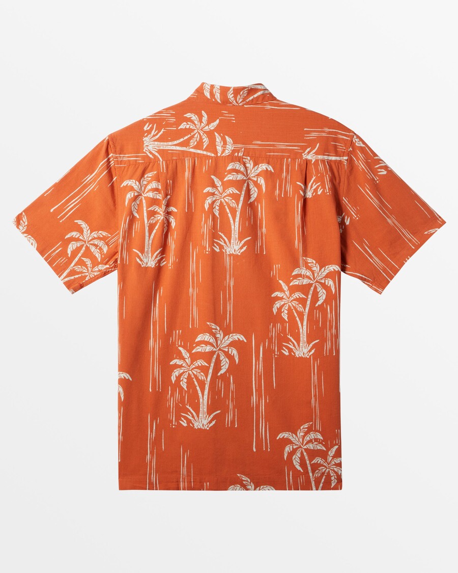 Quiksilver Waterman Shady Palms Košile S Krátkým Rukávem - Mango Shady Palms Tkané