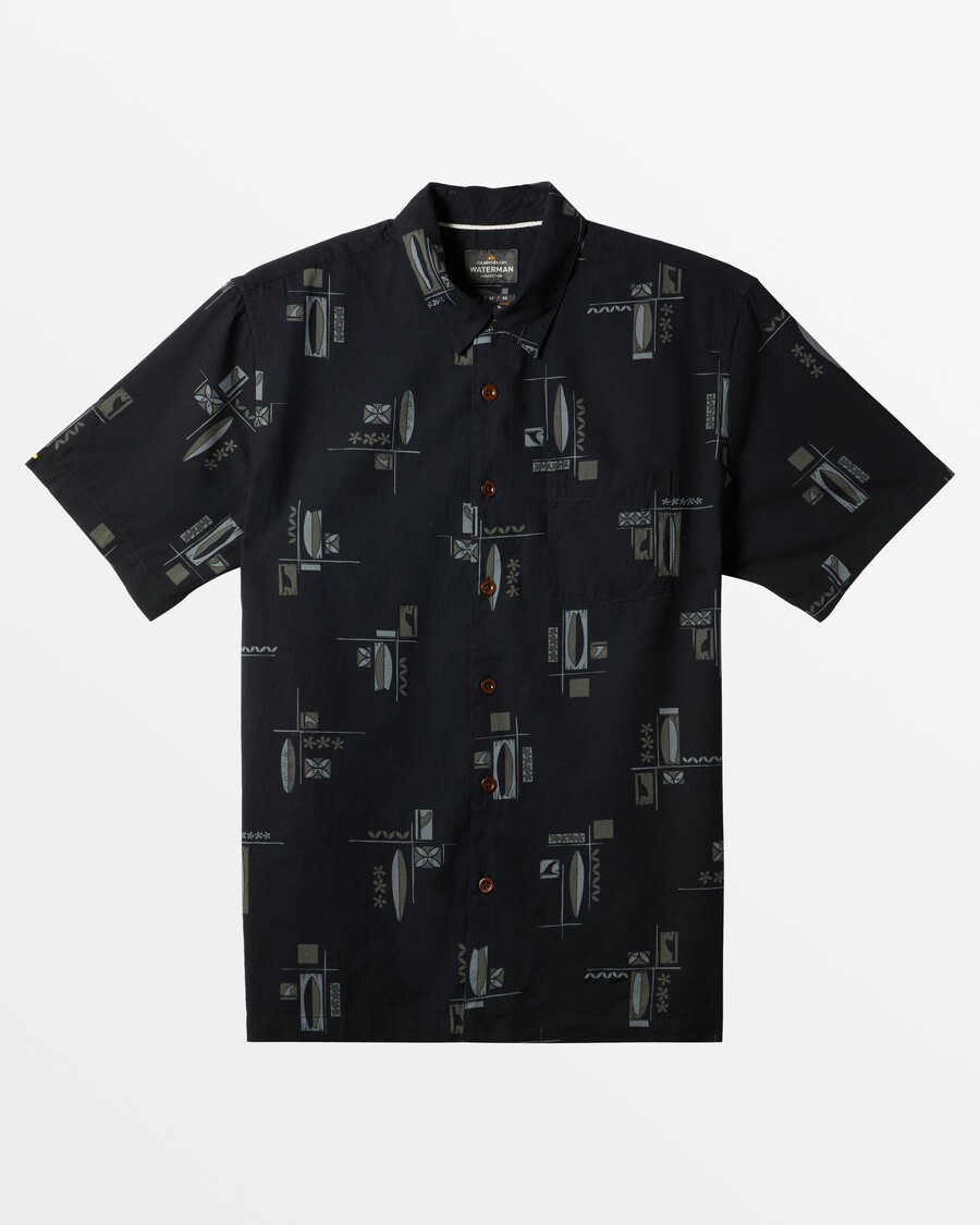 Quiksilver Waterman Boardroom Kortärmad Skjorta - Svart Boardroom Vävd