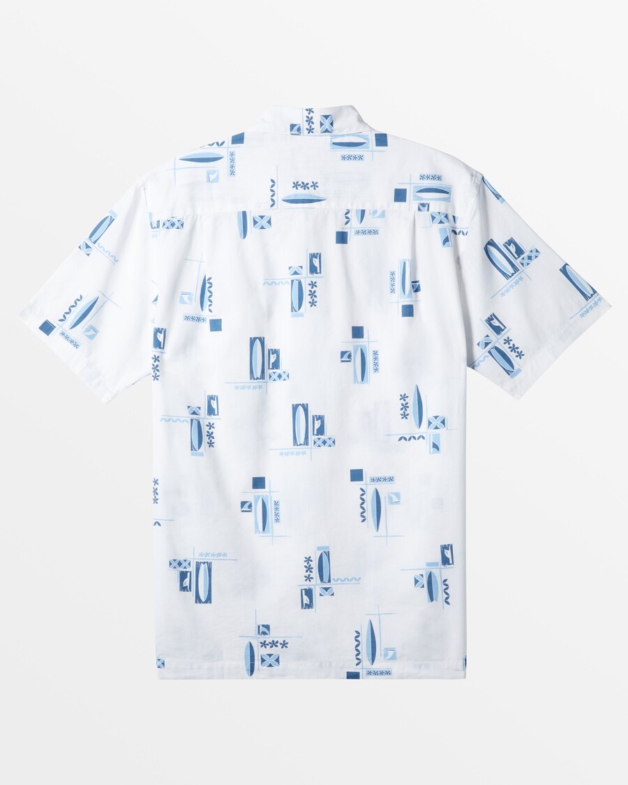 Quiksilver Waterman Zasedací Košile S Krátkým Rukávem - Bílá Zasedací Místnost Tkaná