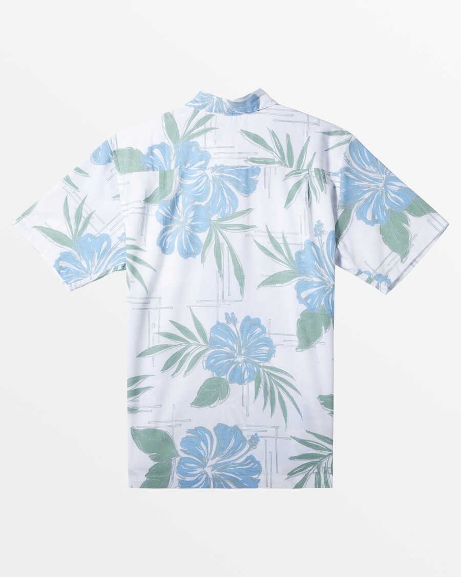 Camisa Quiksilver Waterman Flower Power Manga Curta - Tecido Flowerpower Branco