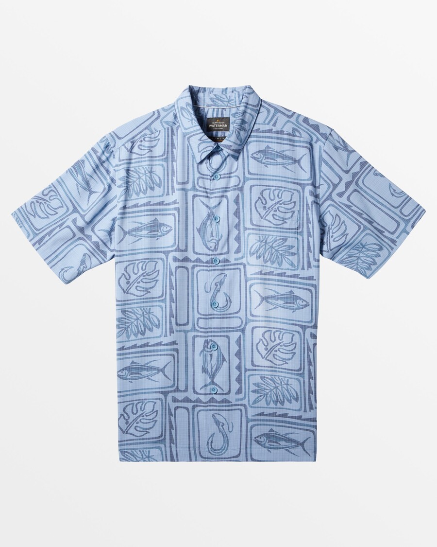 Quiksilver Waterman Majica Kratkih Rukava S Uokvirenom Ribom - Tkana Tamnoplava Uokvirena Riba