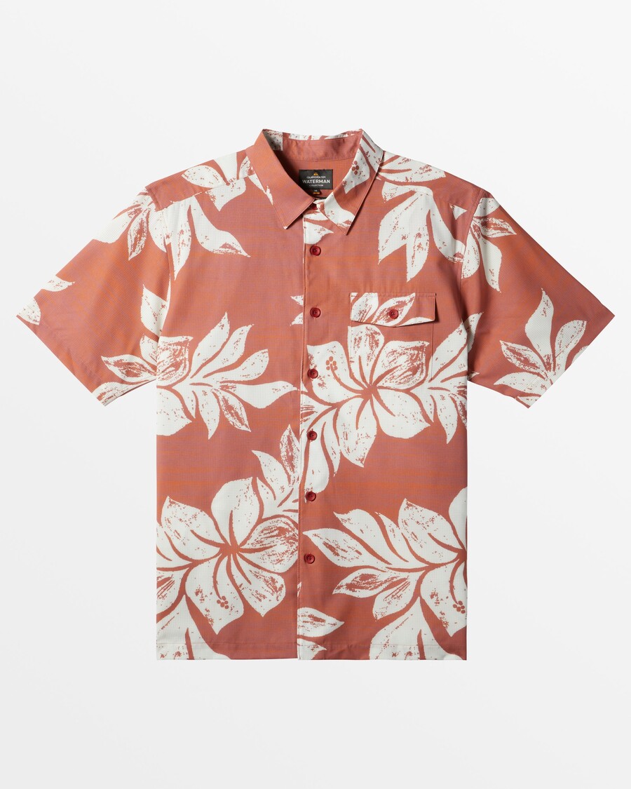 Quiksilver Waterman Pelican Point Majica Kratkih Rukava - Fire Pelican Point Tkana