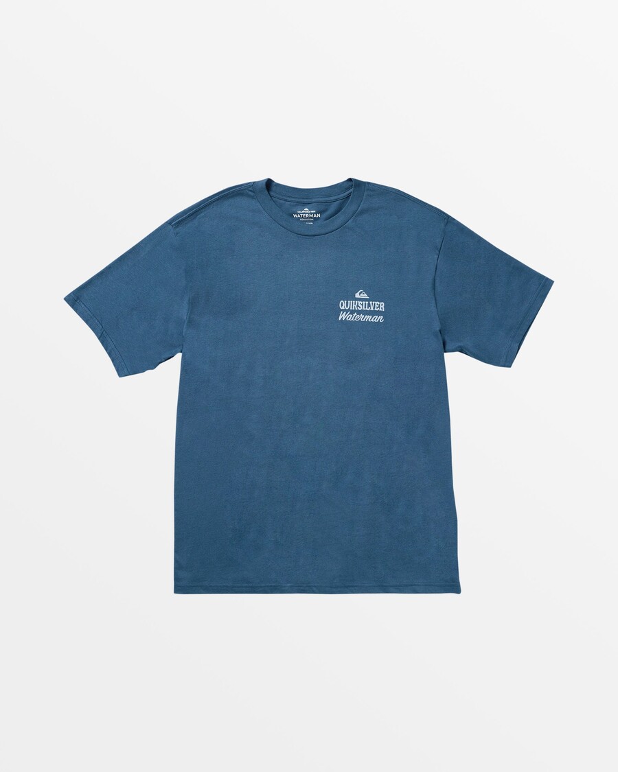 T-shirt Quiksilver Waterman Hall Pass - μπλε σημαία