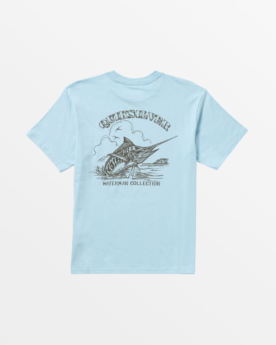Quik Silver Waterman Sketch Artist T-Shirt - Dream Blue