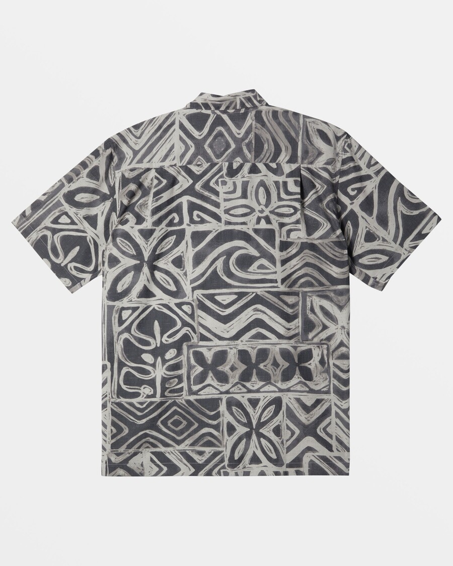 Quiksilver Waterman Batik Tapa Kortärmad Skjorta - Svart Batik Tapa