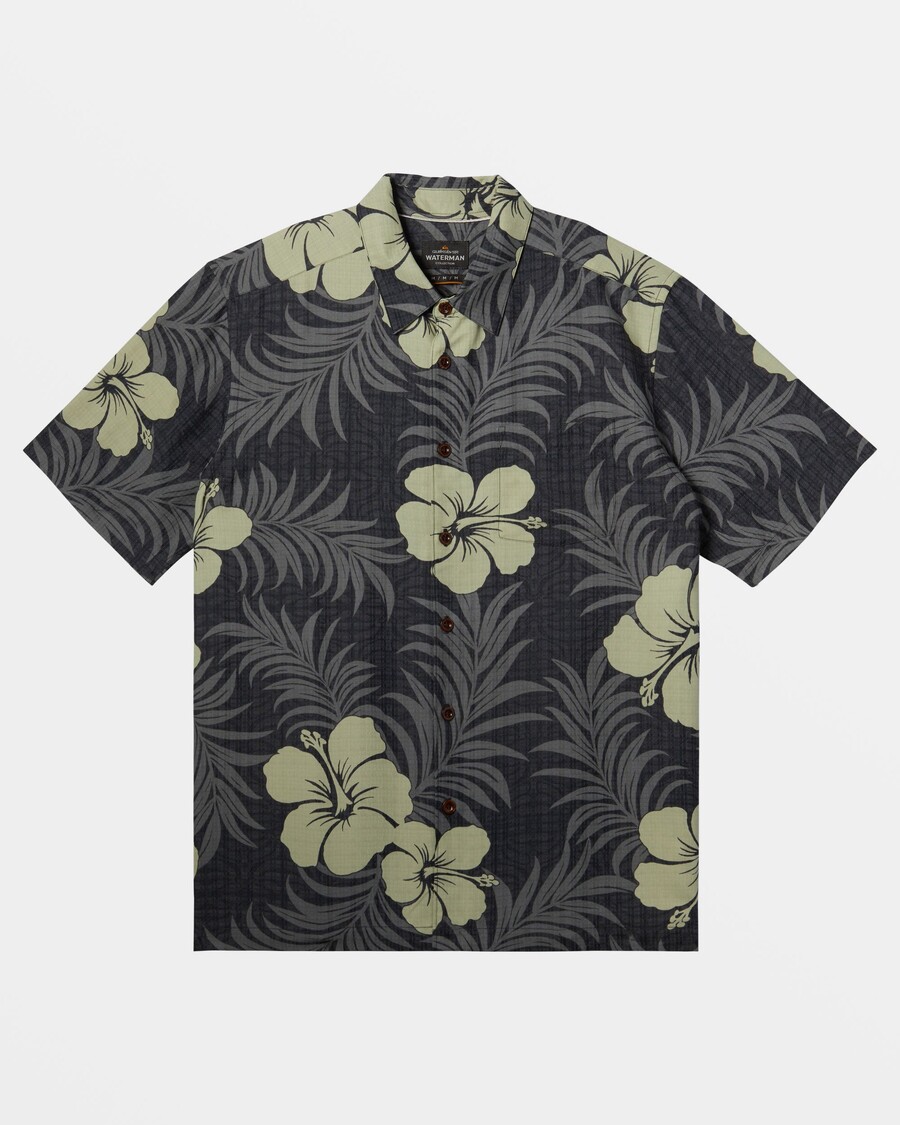 Quiksilver Waterman Fullblom Kortärmad Skjorta - Svart