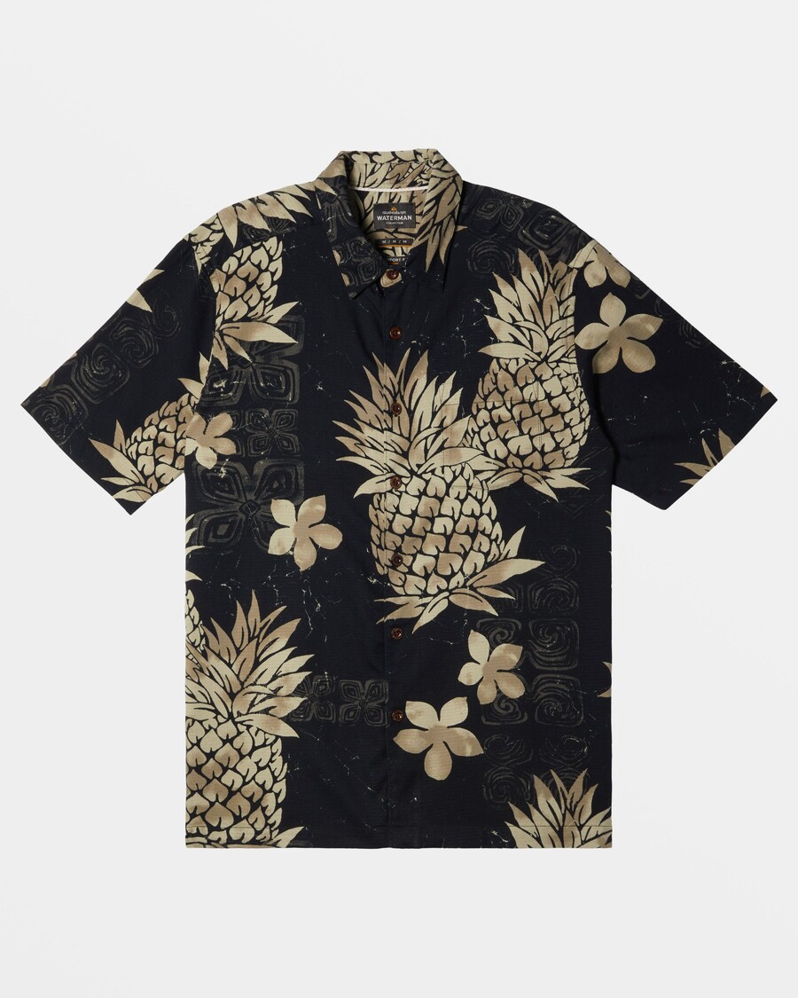Quiksilver Vodník Ananas Bay Košile S Krátkým Rukávem - Black Ananas Bay