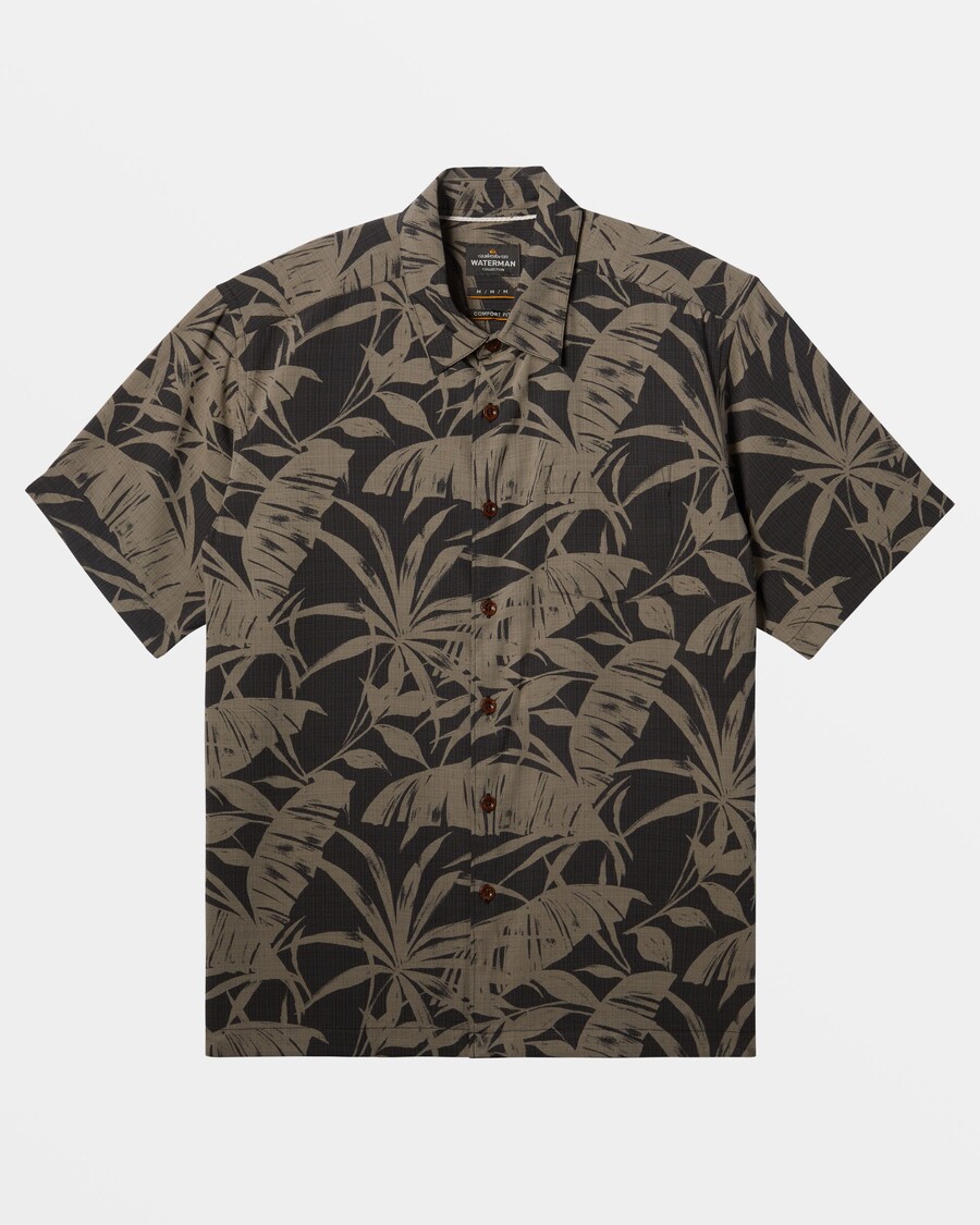 Quiksilver Waterman Nature Made Kortärmad Skjorta - Svart Naturtillverkad