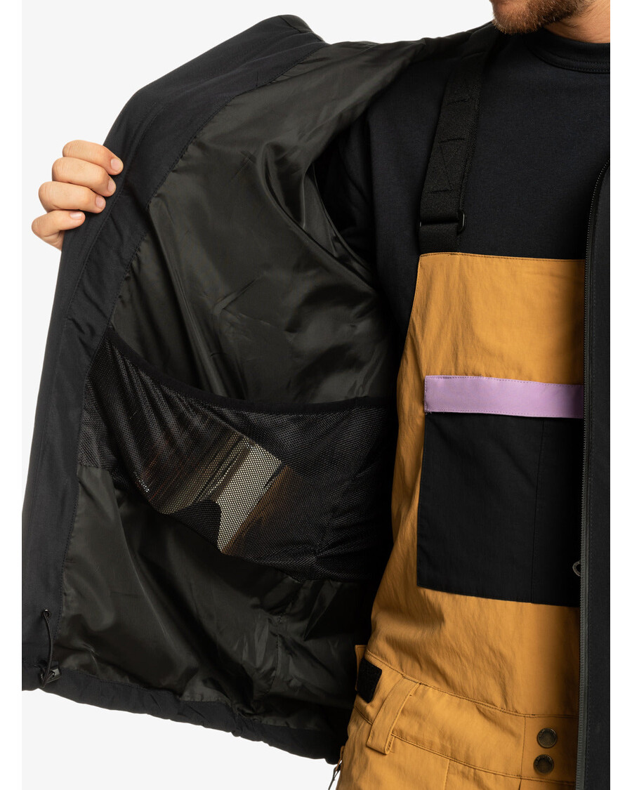 Quik Silver High In The Hood Technical Snow Jacket - True Black