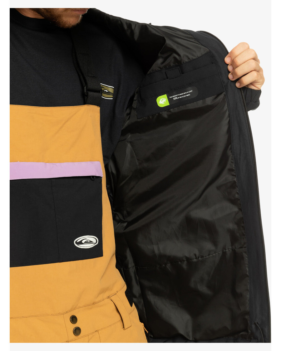 Quik Silver High In The Hood Technical Snow Jacket - True Black