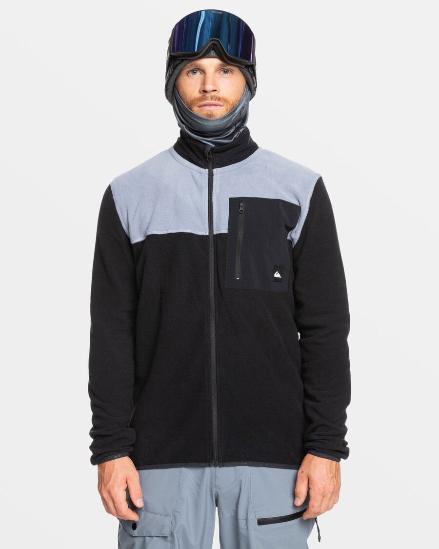 Polar Técnico Quiksilver Aker Zip-up - Preto Verdadeiro