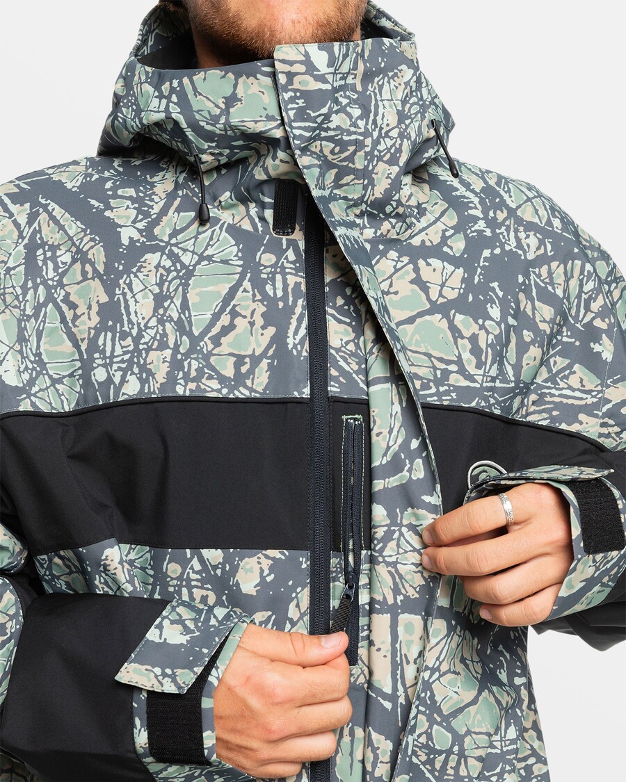 Quik Silver High Altitude 20K Snow Jacket - Woodland Abstract Sea Spray