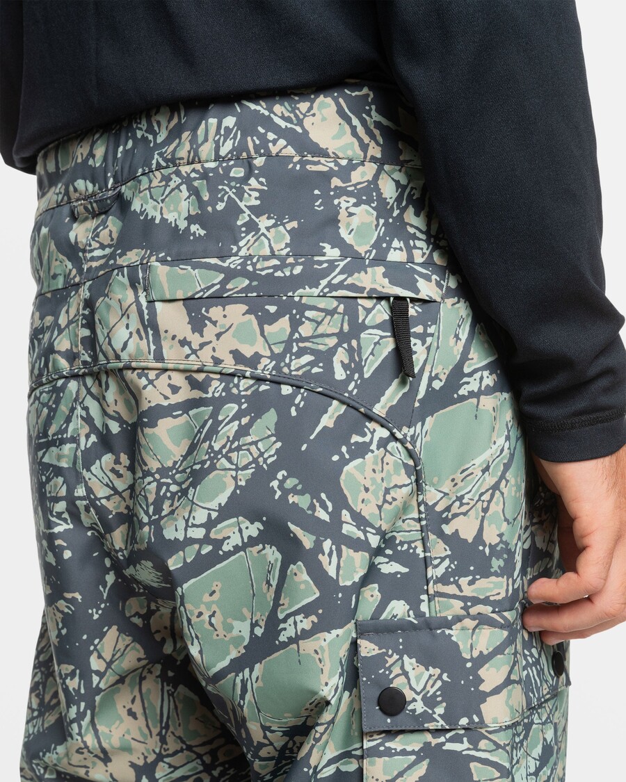 Quik Silver Snow Down Snow Pants - Woodland Abstract Sea Spray