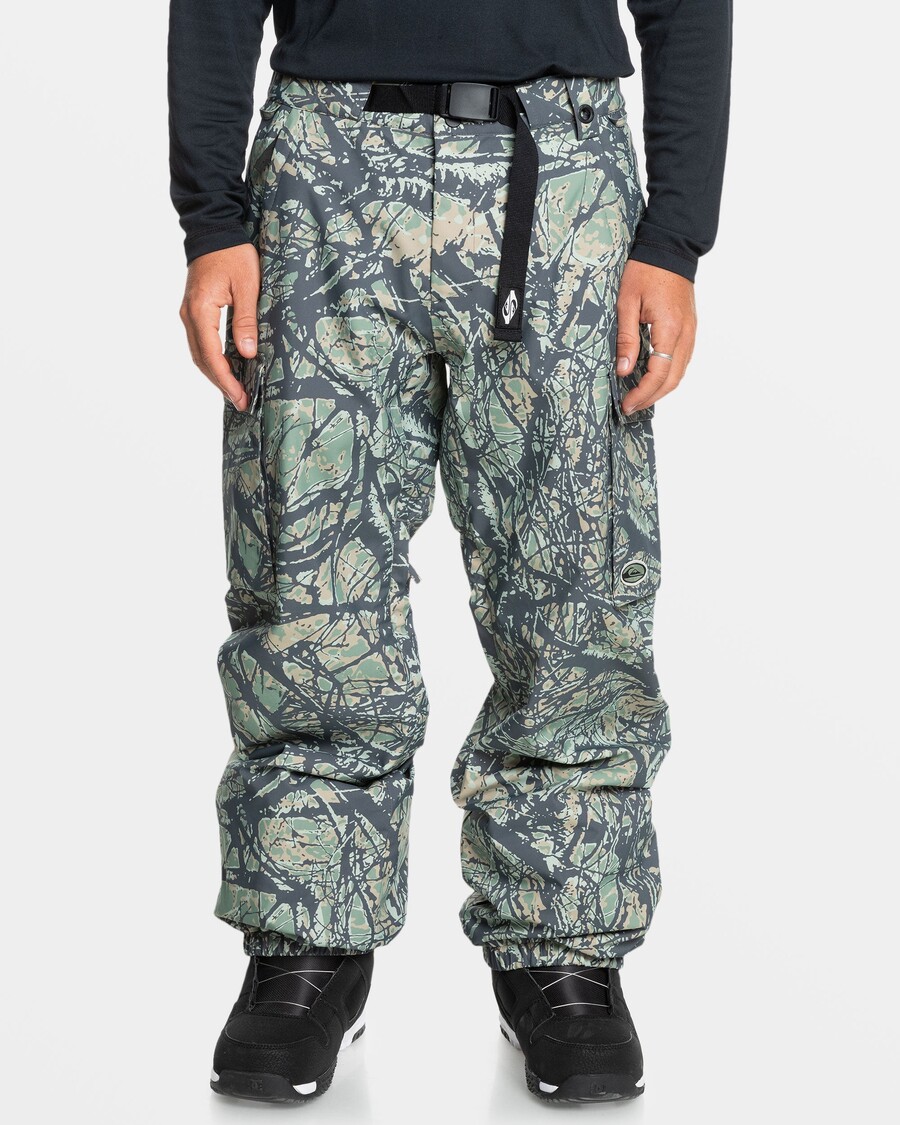 Quiksilver Snow Down Snow Pants - Woodland Abstract Sea Spray