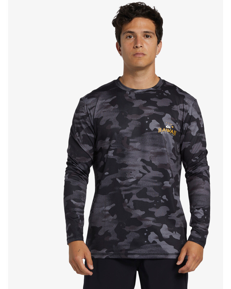 Quik Silver Hi Royalty Surf Long Sleeve UPF 50 Surf T-Shirt - Hi Camo Black