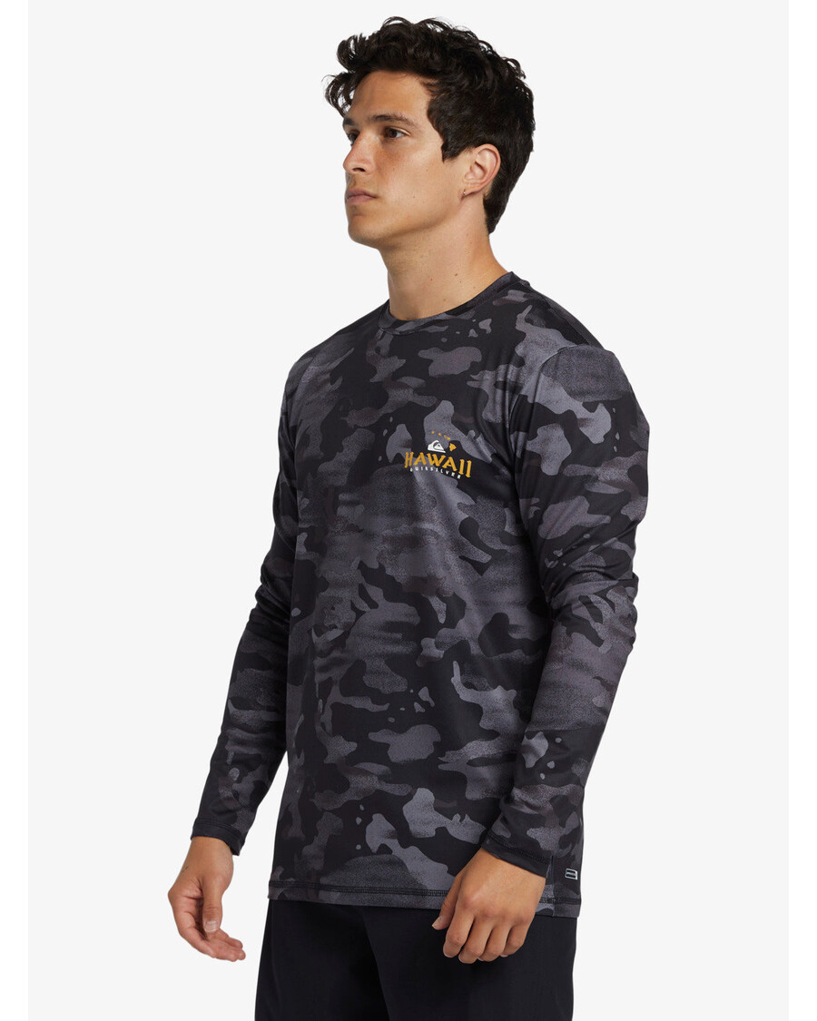 Quik Silver Hi Royalty Surf Long Sleeve UPF 50 Surf T-Shirt - Hi Camo Black