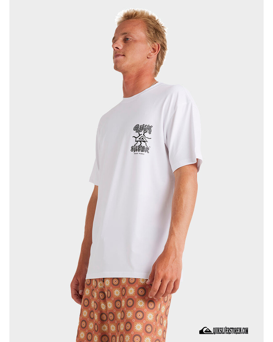 Quik Silver Mix Session Upf 50 Kısa Kollu Sörf Tişörtü - Kırık Beyaz