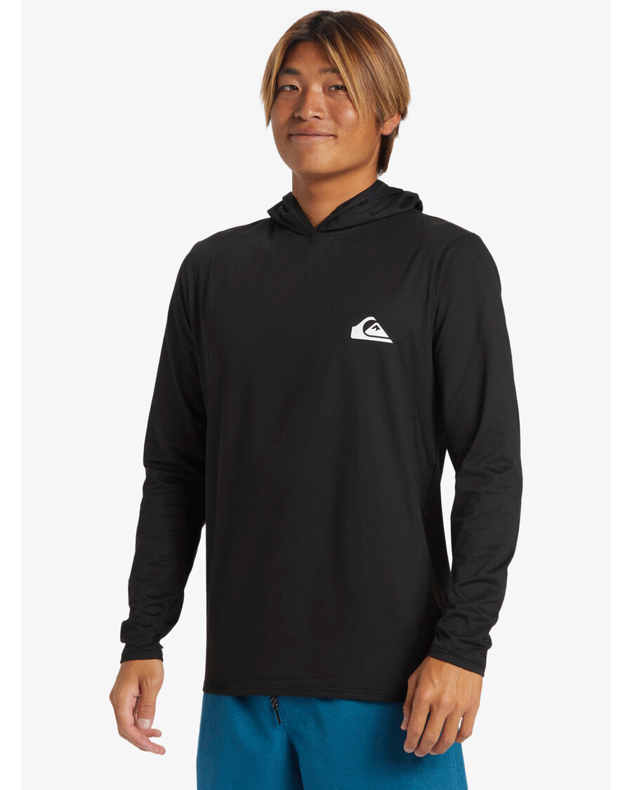Quiksilver Omni Session Upf μακρυμάνικο μπλουζάκι σερφ 50 με κουκούλα - μαύρο