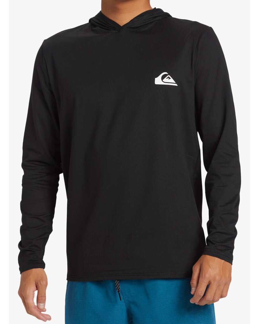 Quiksilver Omni Session Upf μακρυμάνικο μπλουζάκι σερφ 50 με κουκούλα - μαύρο