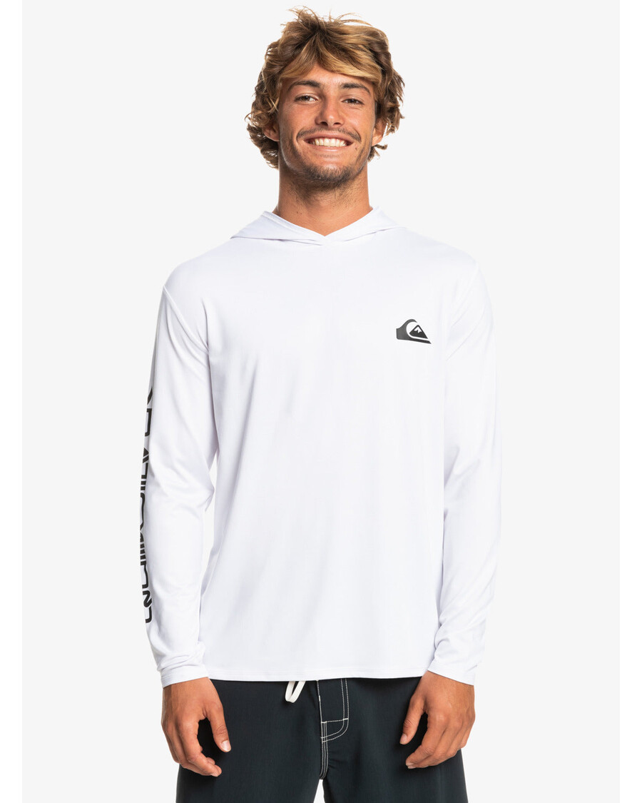 Quik Silver Omni Session UPF 50 Hooded Long Sleeve Surf Tee - White