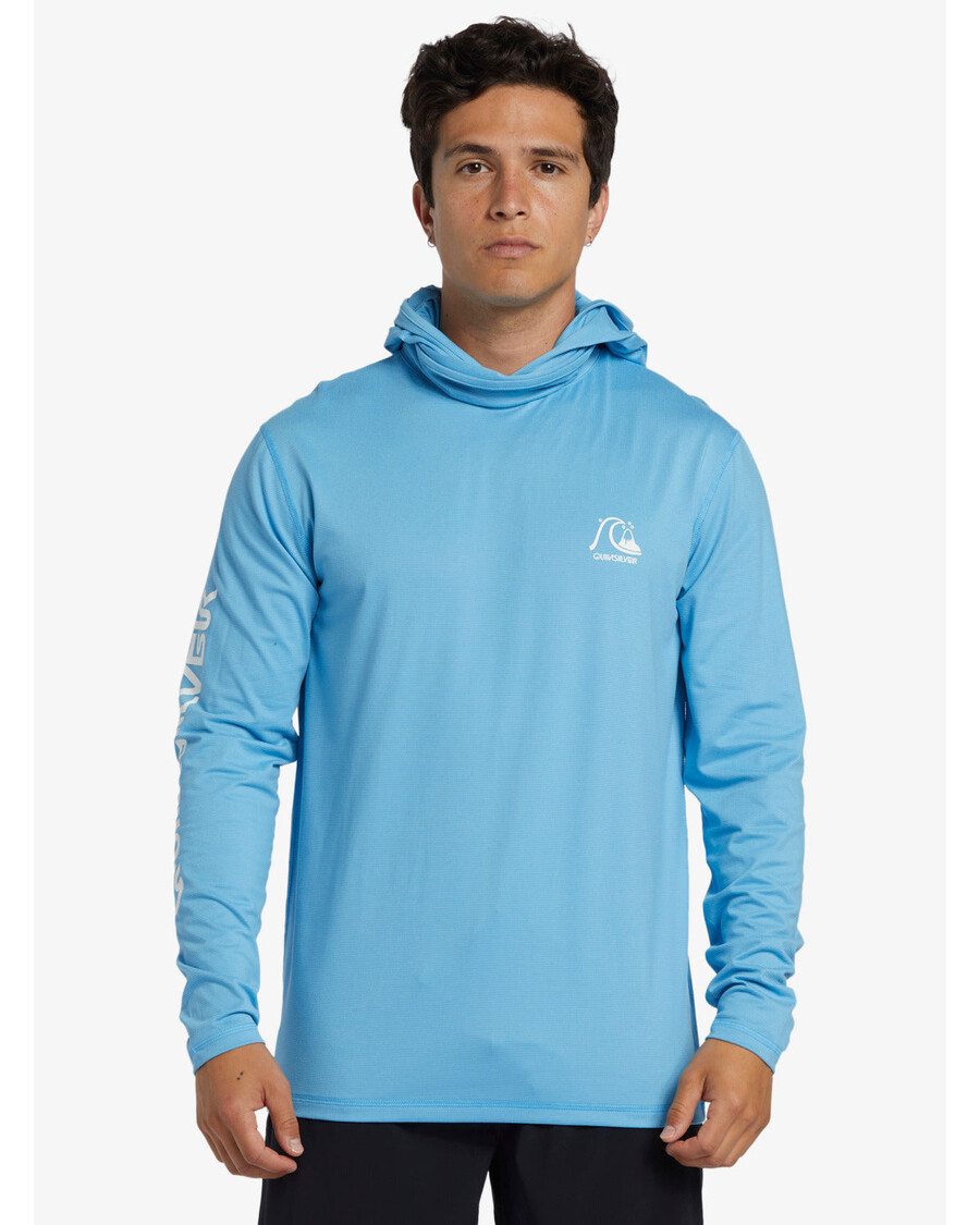 Quiksilver Heritage Upf 50 Majica Za Surfanje S Kapuljačom Dugih Rukava - Azurno Plava