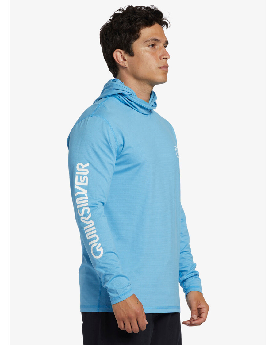 Quiksilver Heritage Upf 50 Majica Za Surfanje S Kapuljačom Dugih Rukava - Azurno Plava
