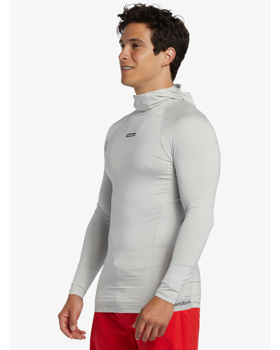 クイックシルバー ストーム トリッパー フード付き長袖サーフ トップ - グレー バイオレット