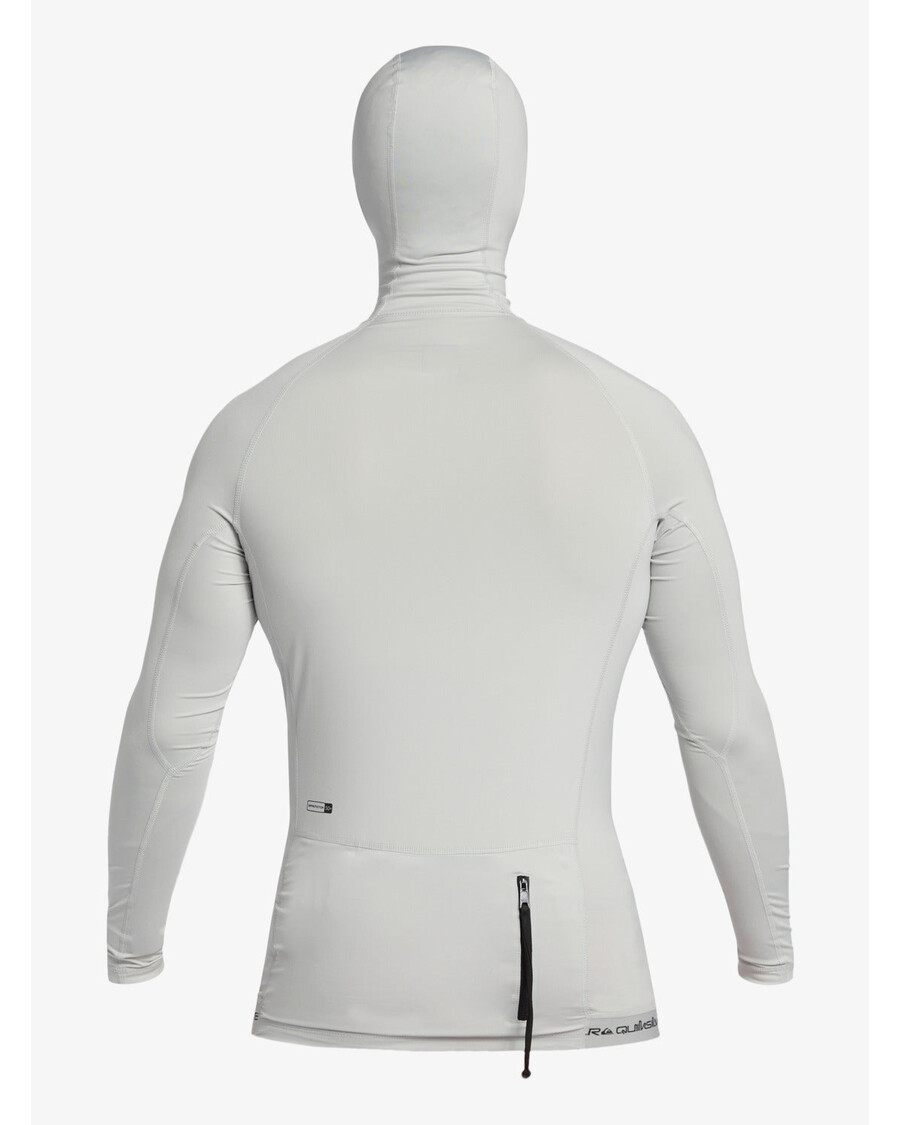 クイックシルバー ストーム トリッパー フード付き長袖サーフ トップ - グレー バイオレット