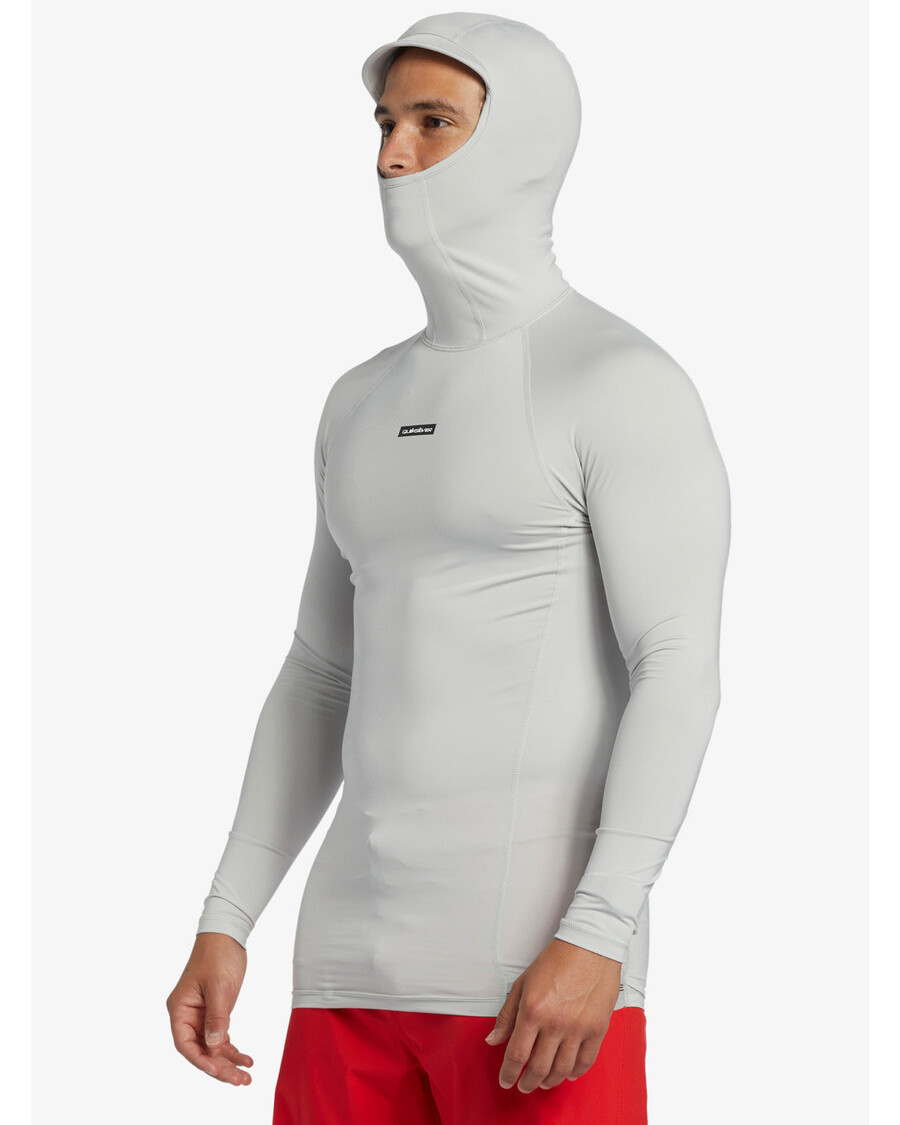 クイックシルバー ストーム トリッパー フード付き長袖サーフ トップ - グレー バイオレット